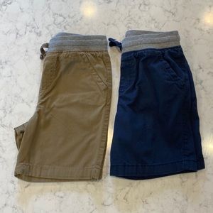 Bundle Khaki and Navy Jumping Beans Shorts with Ribbed Waistband 4T